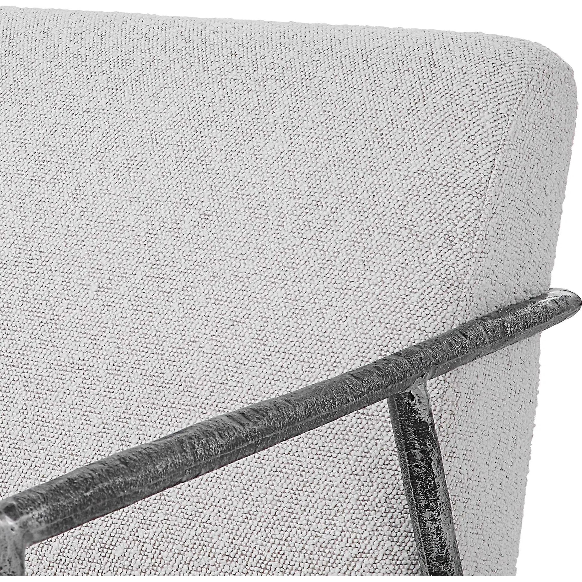 Brisbane Chair by Uttermost in ivory, gray and charcoal. Made from cast iron, mdf, foam, fabric in a transitional style.