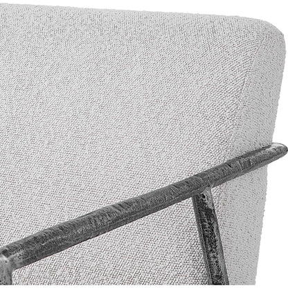 Brisbane Chair by Uttermost in ivory, gray and charcoal. Made from cast iron, mdf, foam, fabric in a transitional style.