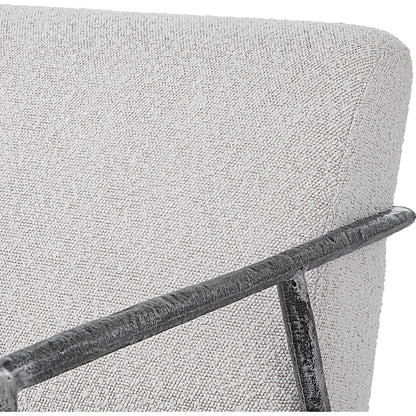 Brisbane Chair by Uttermost in ivory, gray and charcoal. Made from cast iron, mdf, foam, fabric in a transitional style.