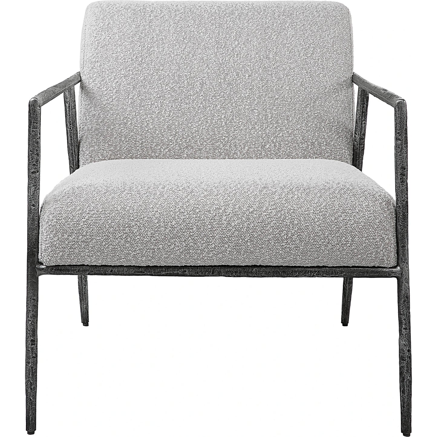 001 SI-1789756 | Primary Silo | Brisbane Chair by Uttermost in ivory, gray and charcoal. Made from cast iron, mdf, foam, fabric in a transitional style.