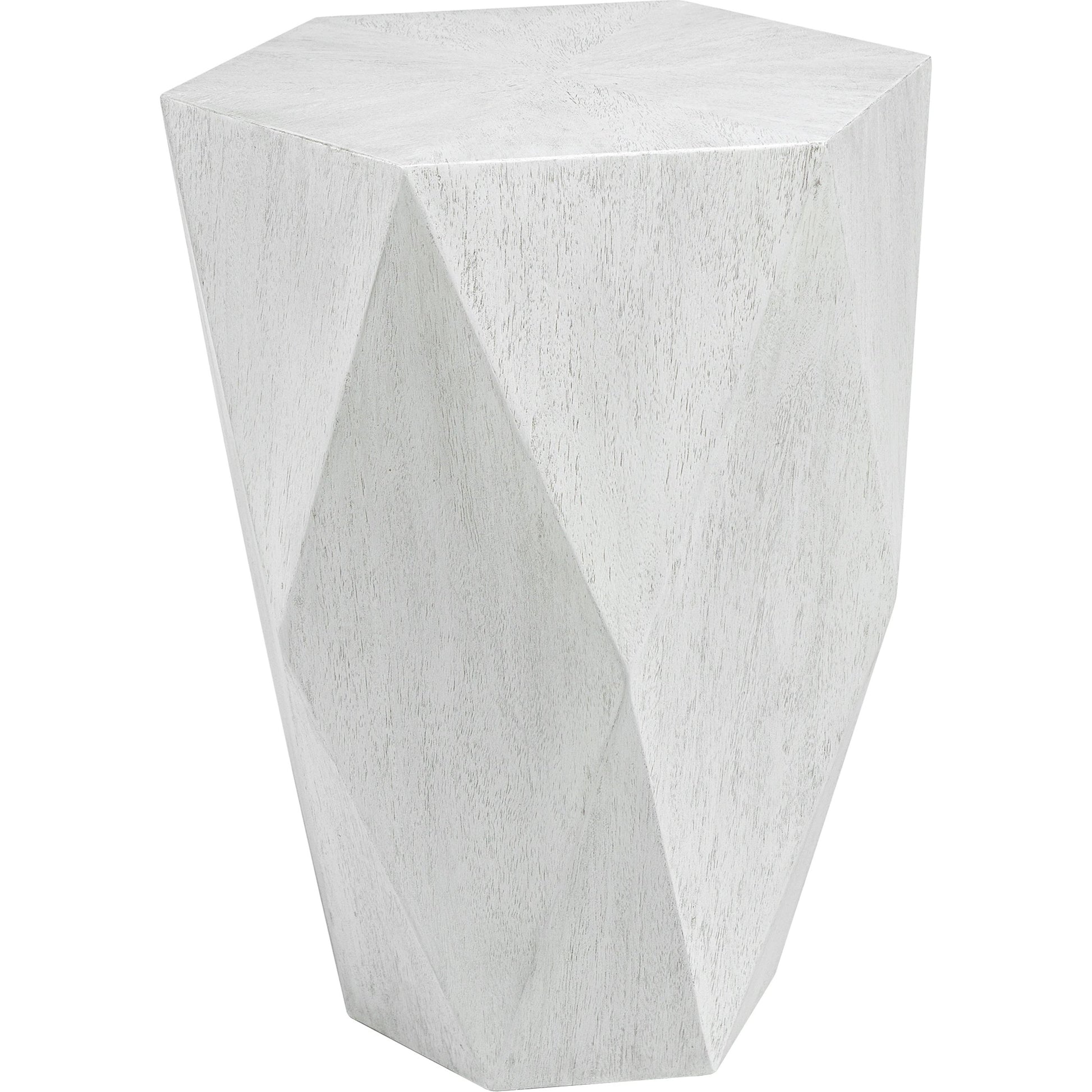 Volker Side Table by Uttermost in white. Made from carb phase 2 with javawood in a eclectic & global style.