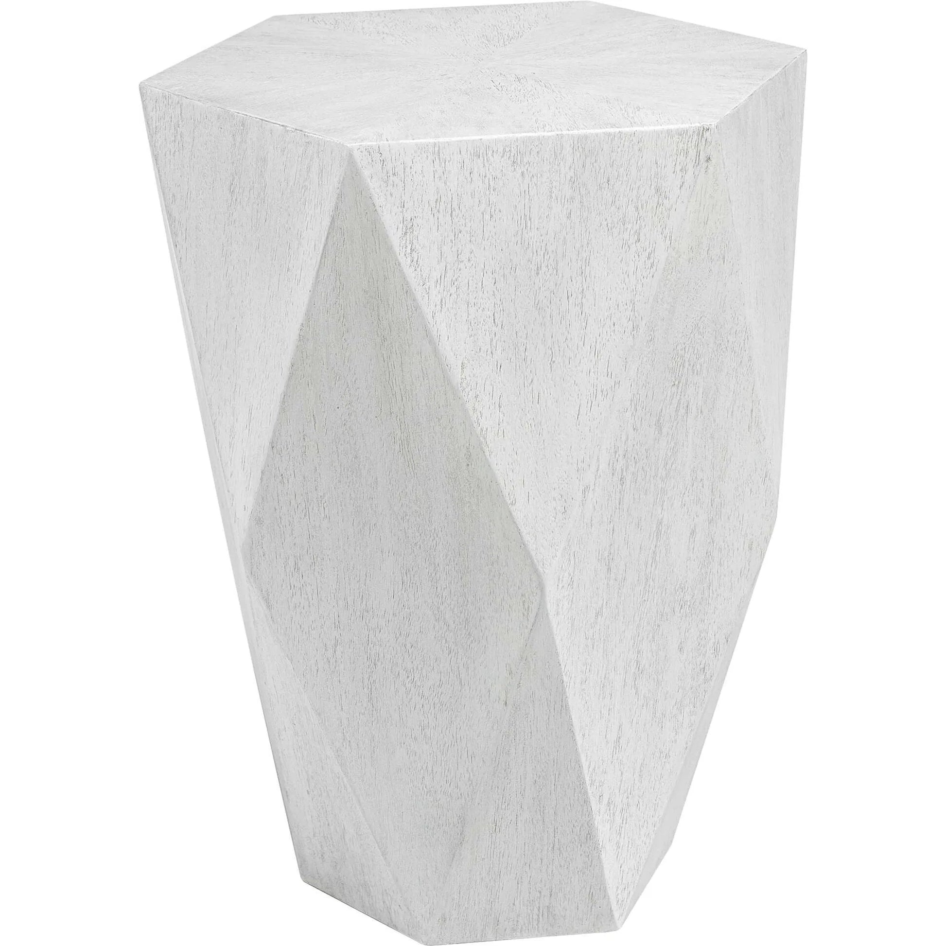 Volker Side Table by Uttermost in white. Made from carb phase 2 with javawood in a eclectic & global style.