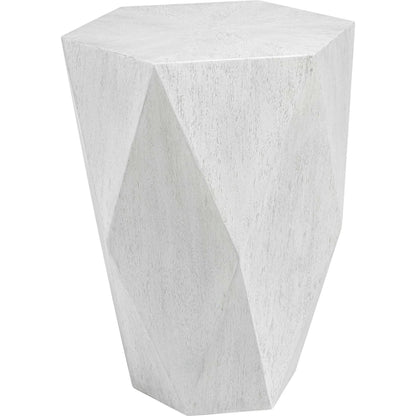 Volker Side Table by Uttermost in white. Made from carb phase 2 with javawood in a eclectic & global style.