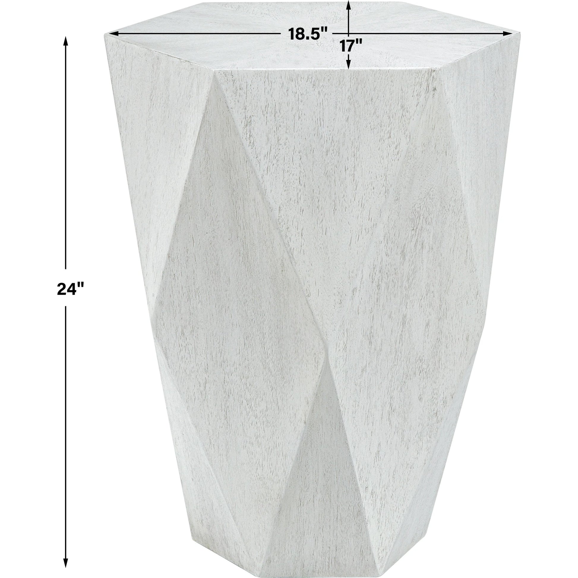 Volker Side Table by Uttermost in white. Made from carb phase 2 with javawood in a eclectic & global style.