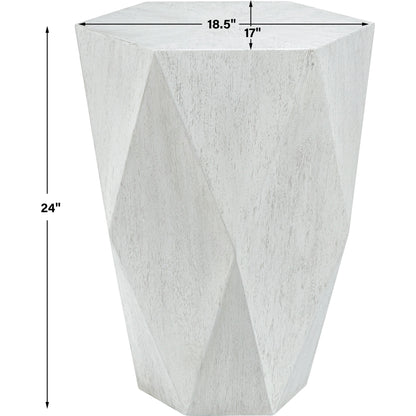 Volker Side Table by Uttermost in white. Made from carb phase 2 with javawood in a eclectic & global style.