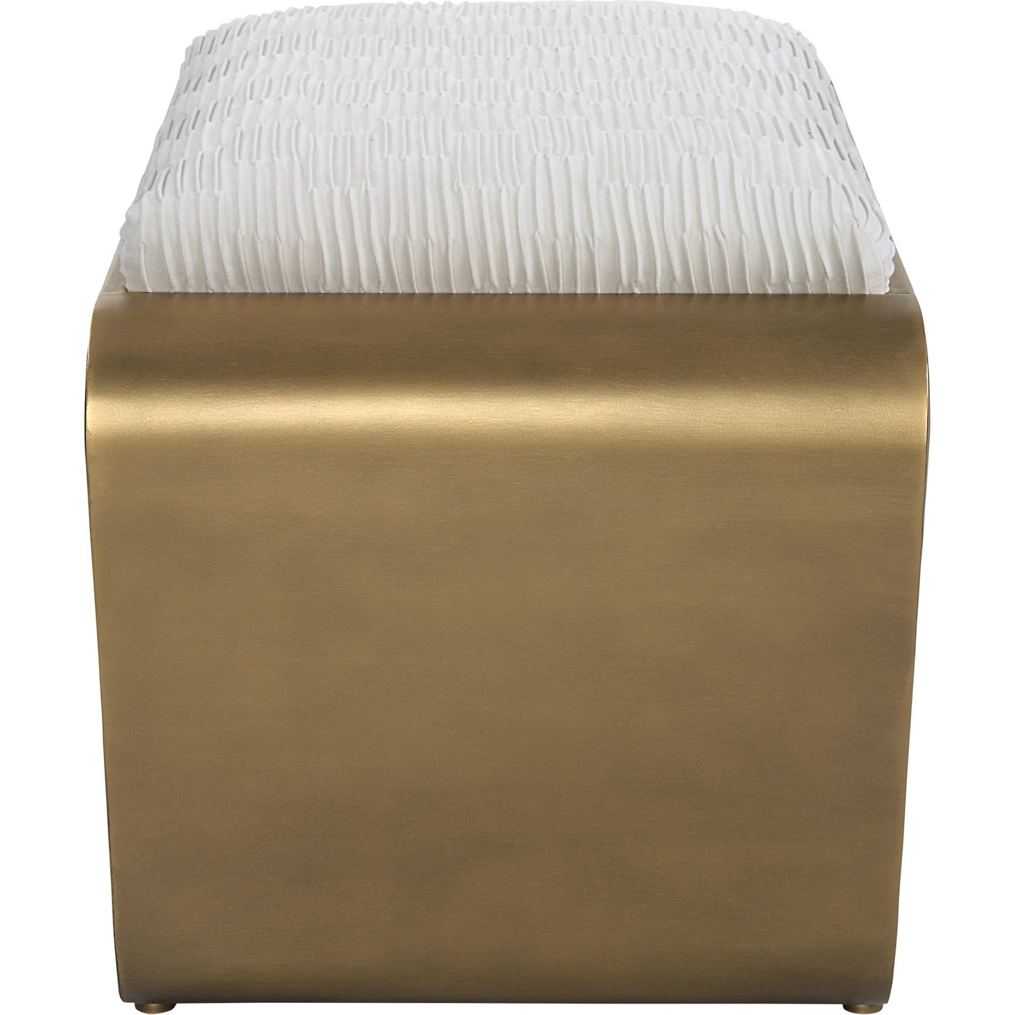 002 SI-1789781 | Additional Silo | Hoop Bench by Uttermost in antique gold. Made from iron, mdf, polyester, foam in a modern style.