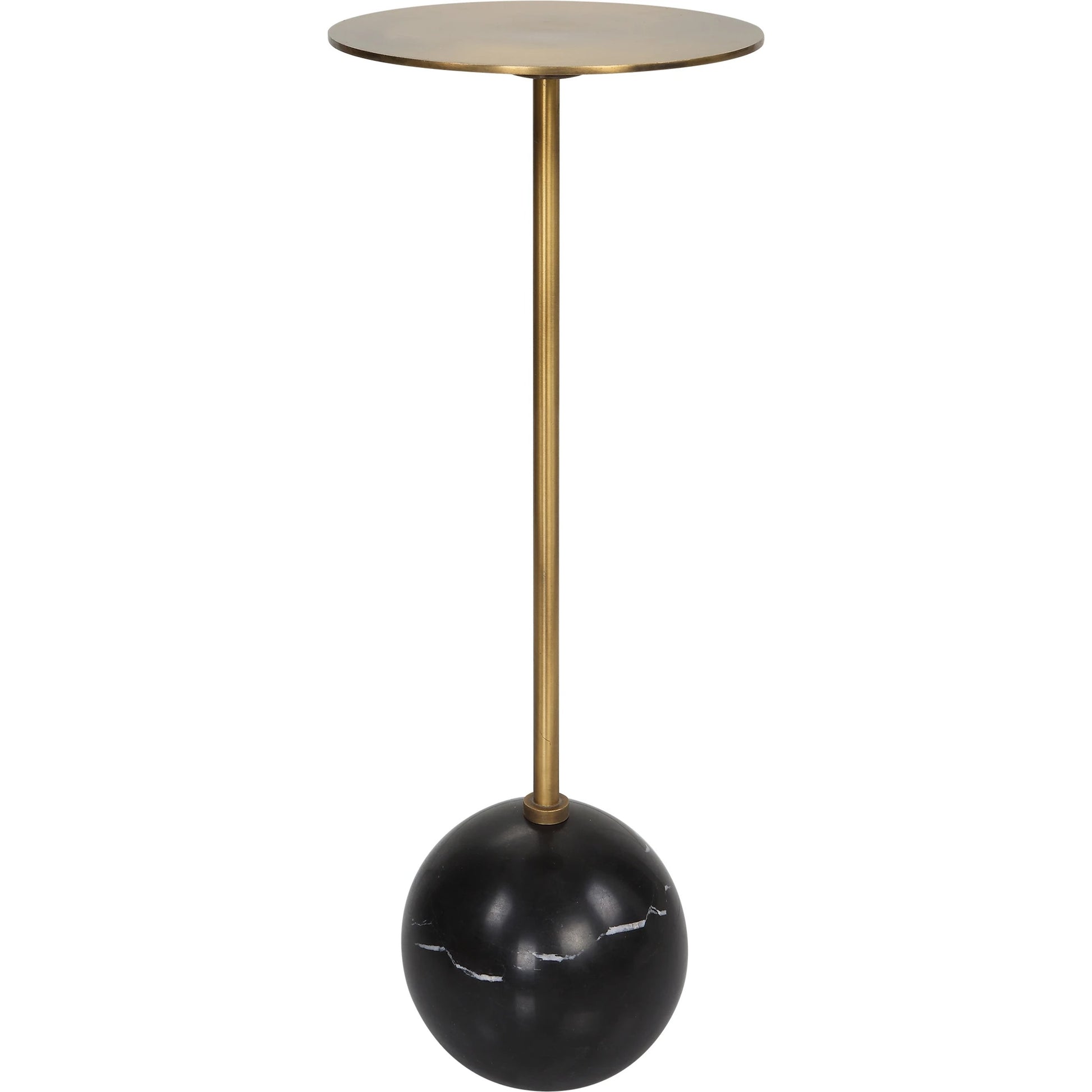 Gimlet Drink Table by Uttermost. Made from metal, marble, solid brass in a modern style.