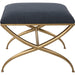 Crossing Bench by Uttermost in gold. Made from foam, fabric, iron, mdf in a transitional style.