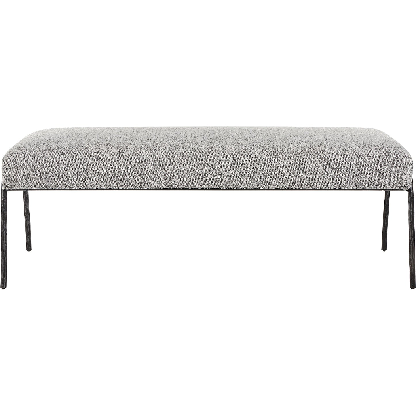 001 SI-1923671 | Primary Silo | Jacobsen Bench by Uttermost in ivory, warm gray. Made from fabric, foam, plywood, iron in a modern style.