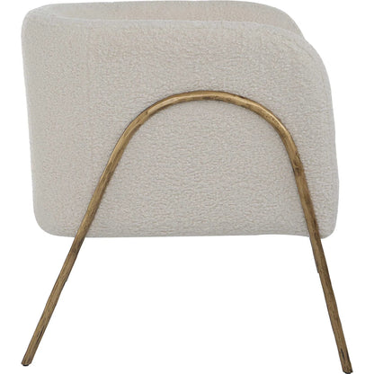 Jacobsen Shearling Accent Chair by Uttermost. Made from fabric, foam, plywood, iron in a modern style.
