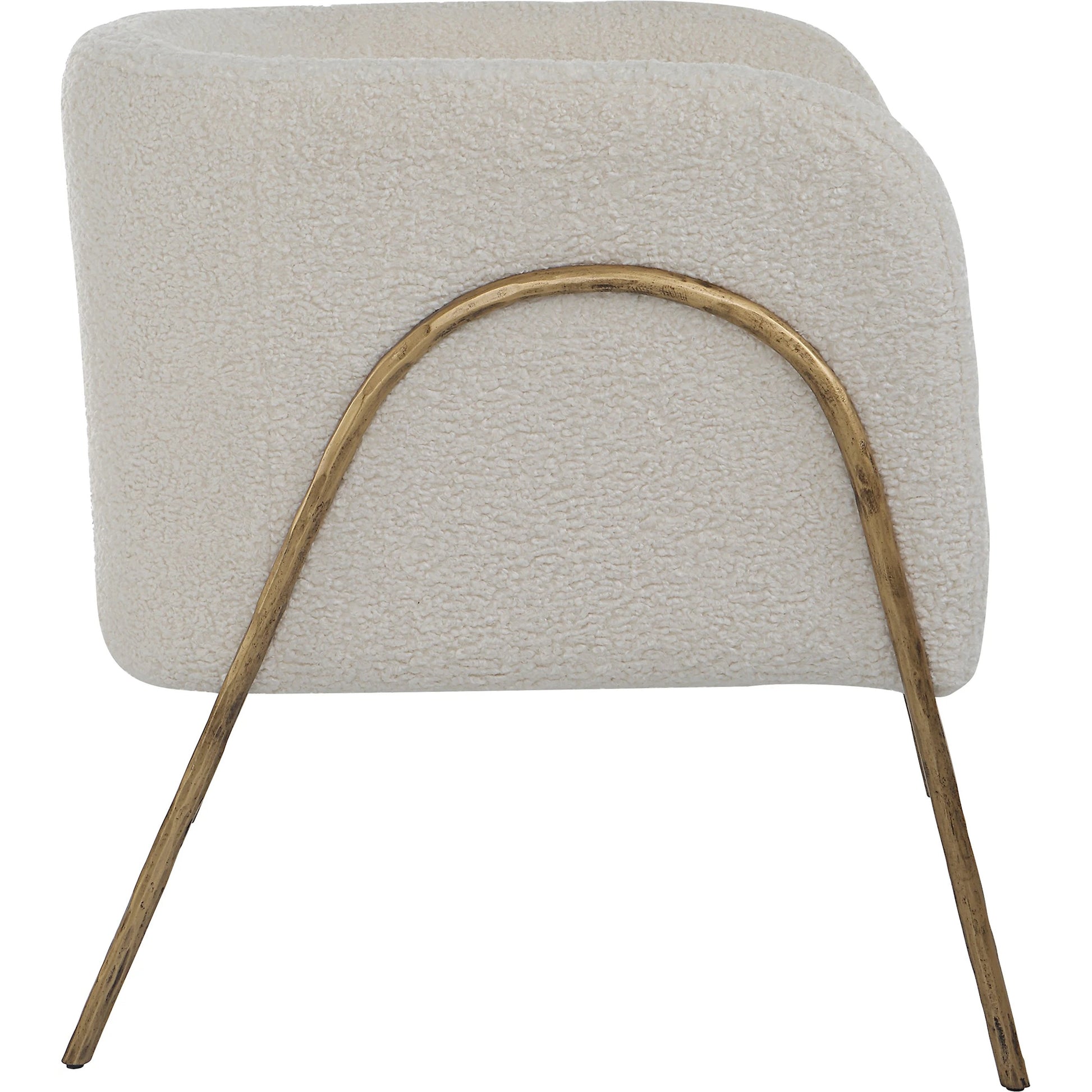 Jacobsen Shearling Accent Chair by Uttermost. Made from fabric, foam, plywood, iron in a modern style.