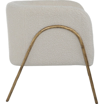 Jacobsen Shearling Accent Chair by Uttermost. Made from fabric, foam, plywood, iron in a modern style.