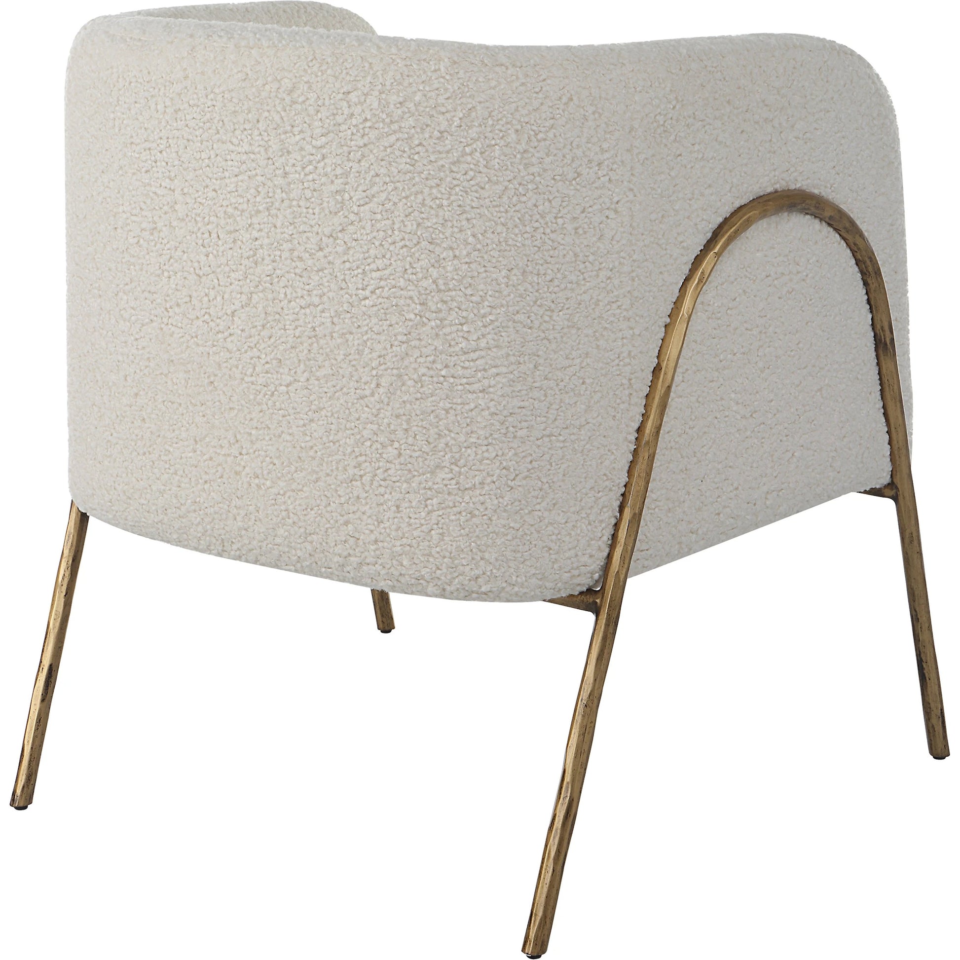 Jacobsen Shearling Accent Chair by Uttermost. Made from fabric, foam, plywood, iron in a modern style.