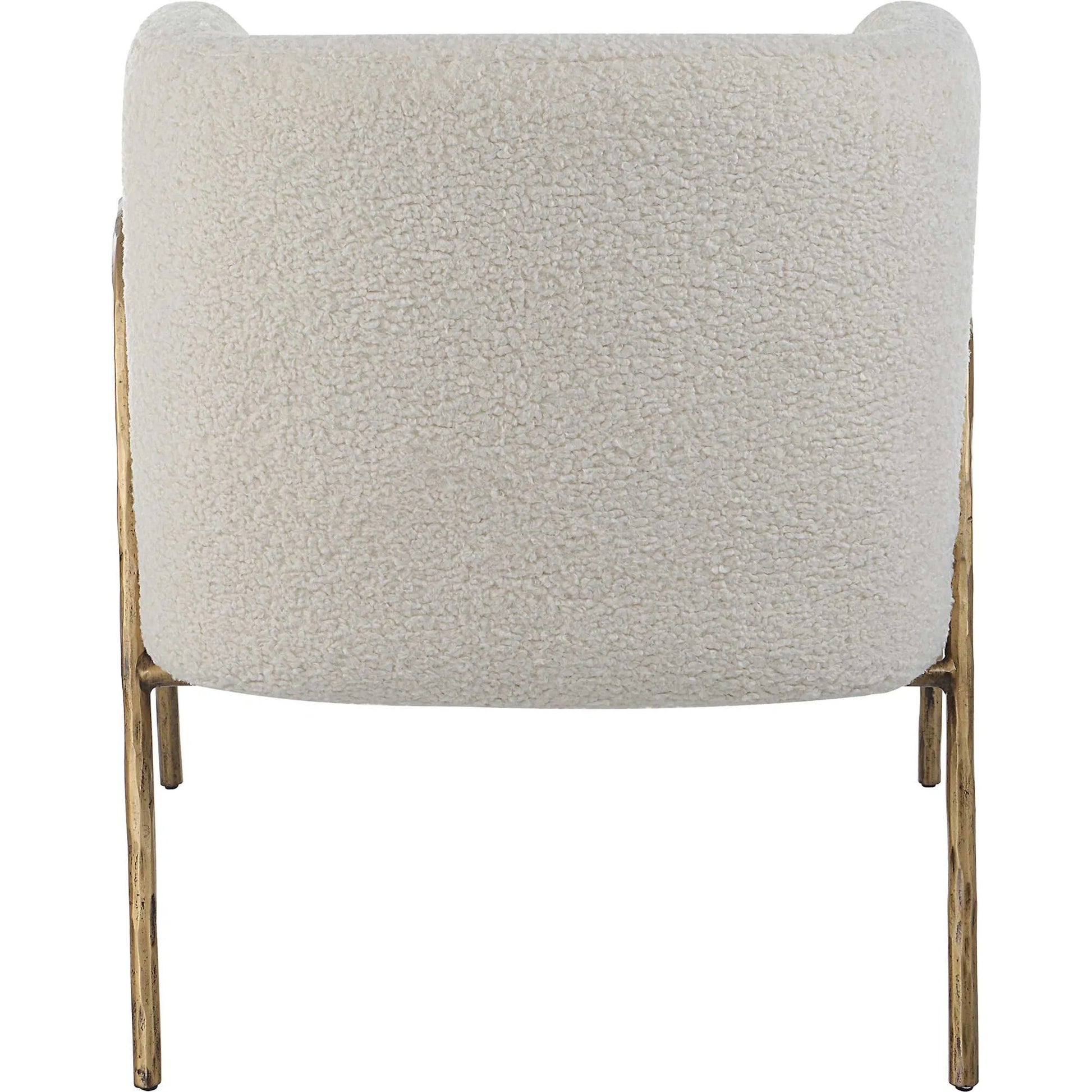 Jacobsen Shearling Accent Chair by Uttermost. Made from fabric, foam, plywood, iron in a modern style.