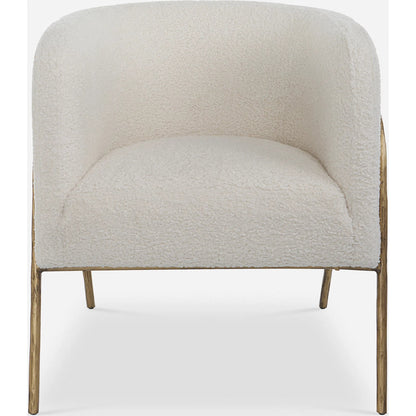 Jacobsen Shearling Accent Chair by Uttermost. Made from fabric, foam, plywood, iron in a modern style.