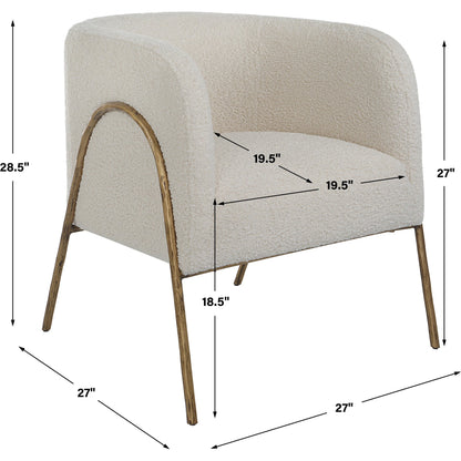Jacobsen Shearling Accent Chair by Uttermost. Made from fabric, foam, plywood, iron in a modern style.