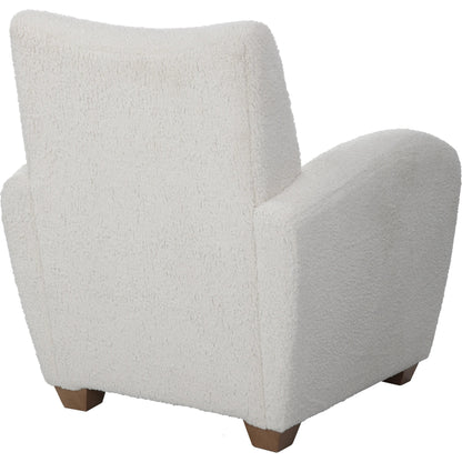 Teddy Accent Chair by Uttermost in walnut. Made from rubber wood, plywood, fabric, foam in a modern style.