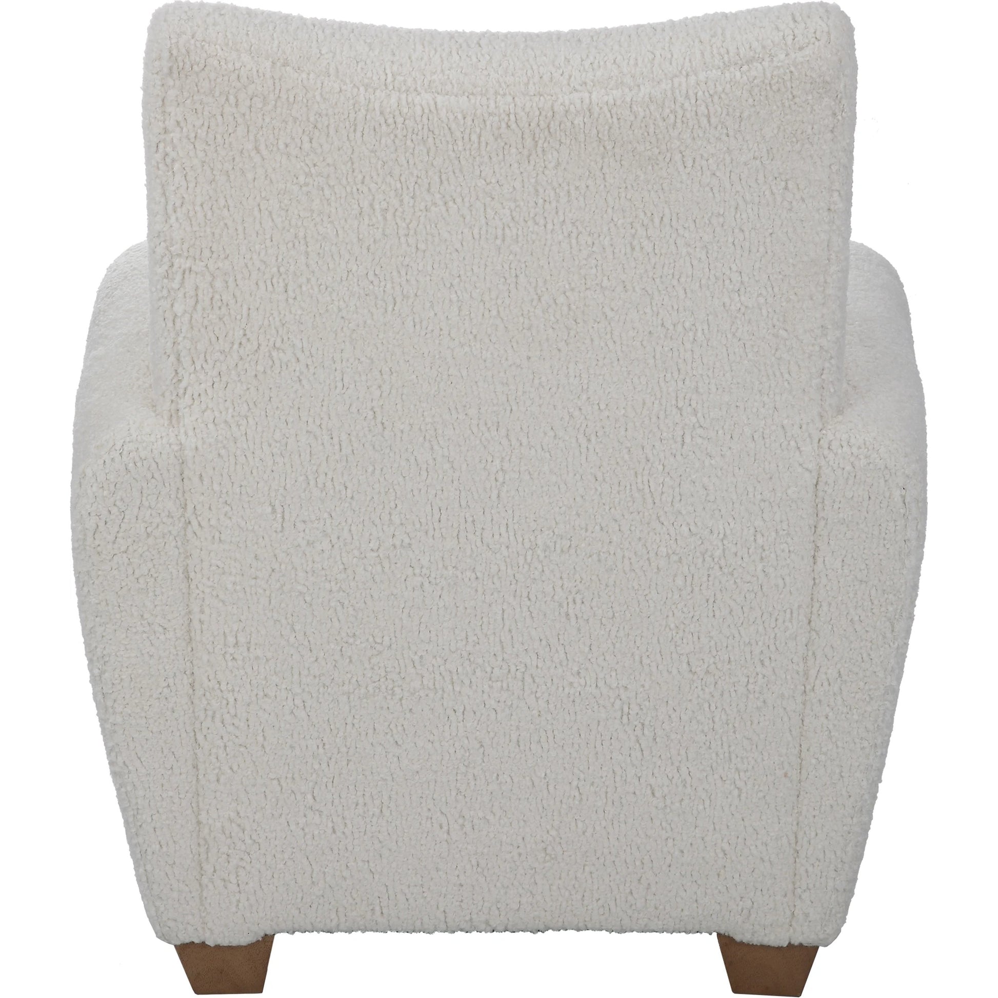 Teddy Accent Chair by Uttermost in walnut. Made from rubber wood, plywood, fabric, foam in a modern style.