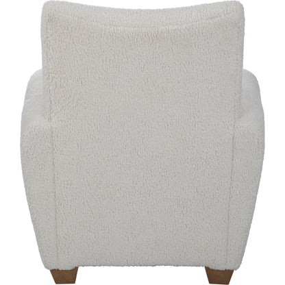 Teddy Accent Chair by Uttermost in walnut. Made from rubber wood, plywood, fabric, foam in a modern style.