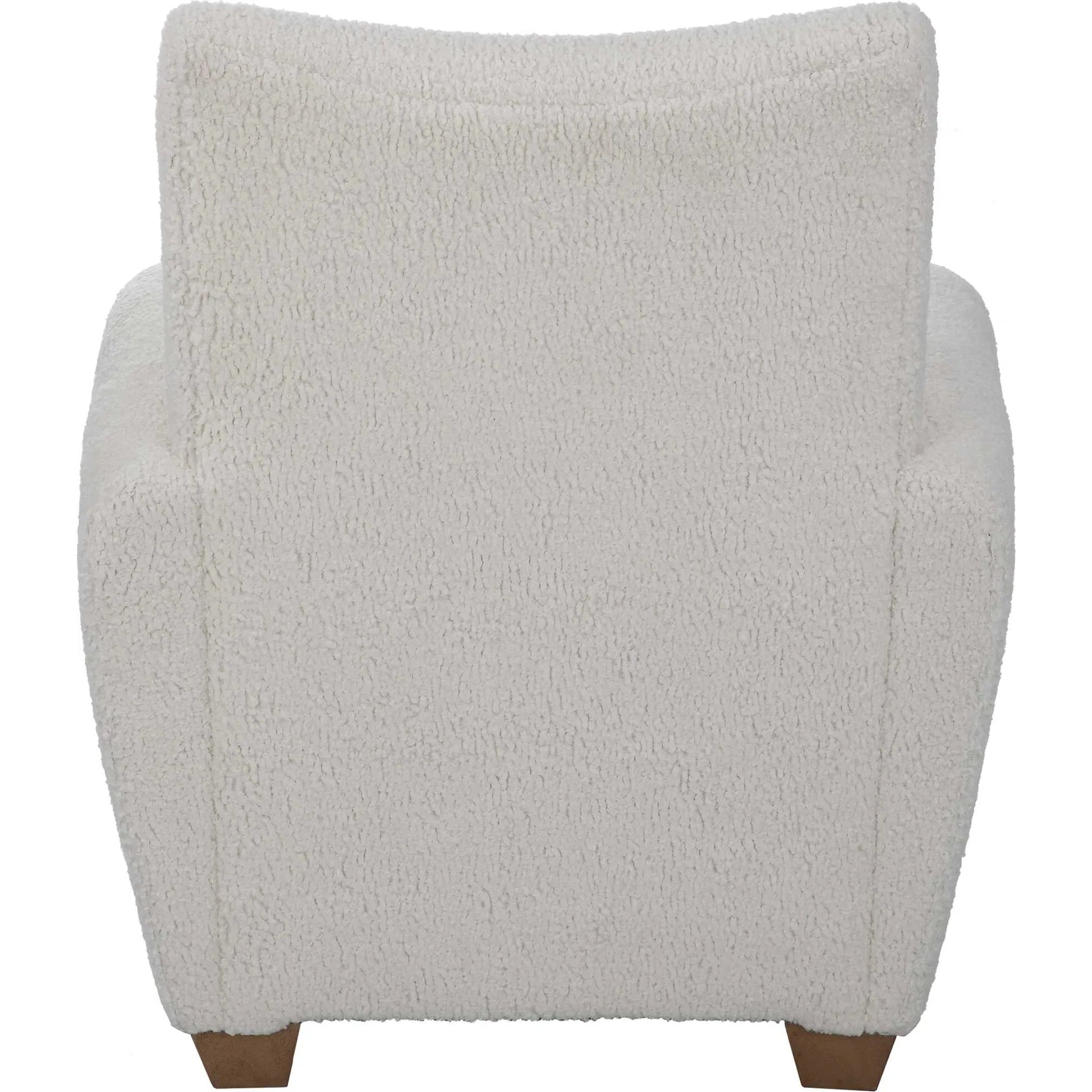 Teddy Accent Chair by Uttermost in walnut. Made from rubber wood, plywood, fabric, foam in a modern style.