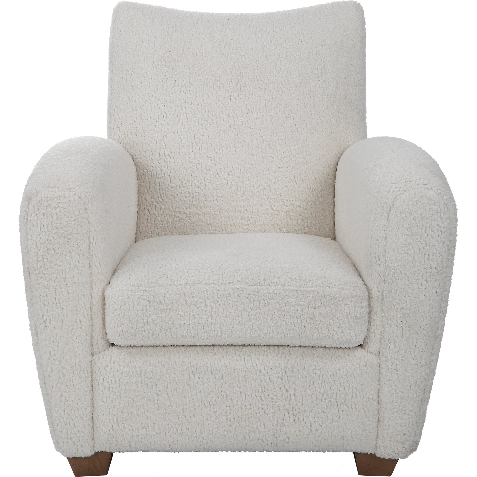 Teddy Accent Chair by Uttermost in walnut. Made from rubber wood, plywood, fabric, foam in a modern style.