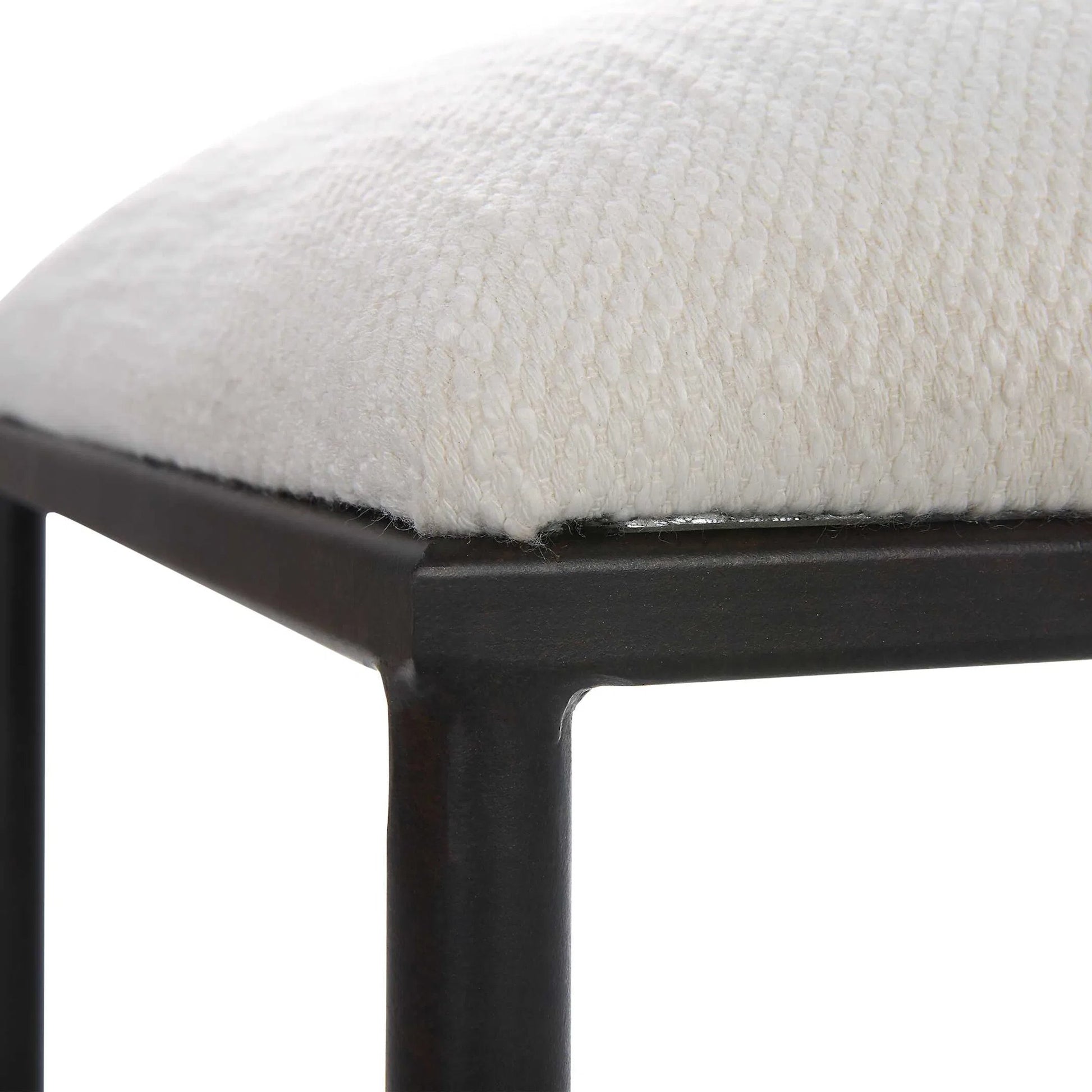 Avenham Small Bench by Uttermost. Made from foam, fabric, mdf, iron in a modern style.