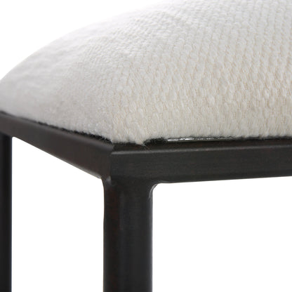 Avenham Small Bench by Uttermost. Made from foam, fabric, mdf, iron in a modern style.