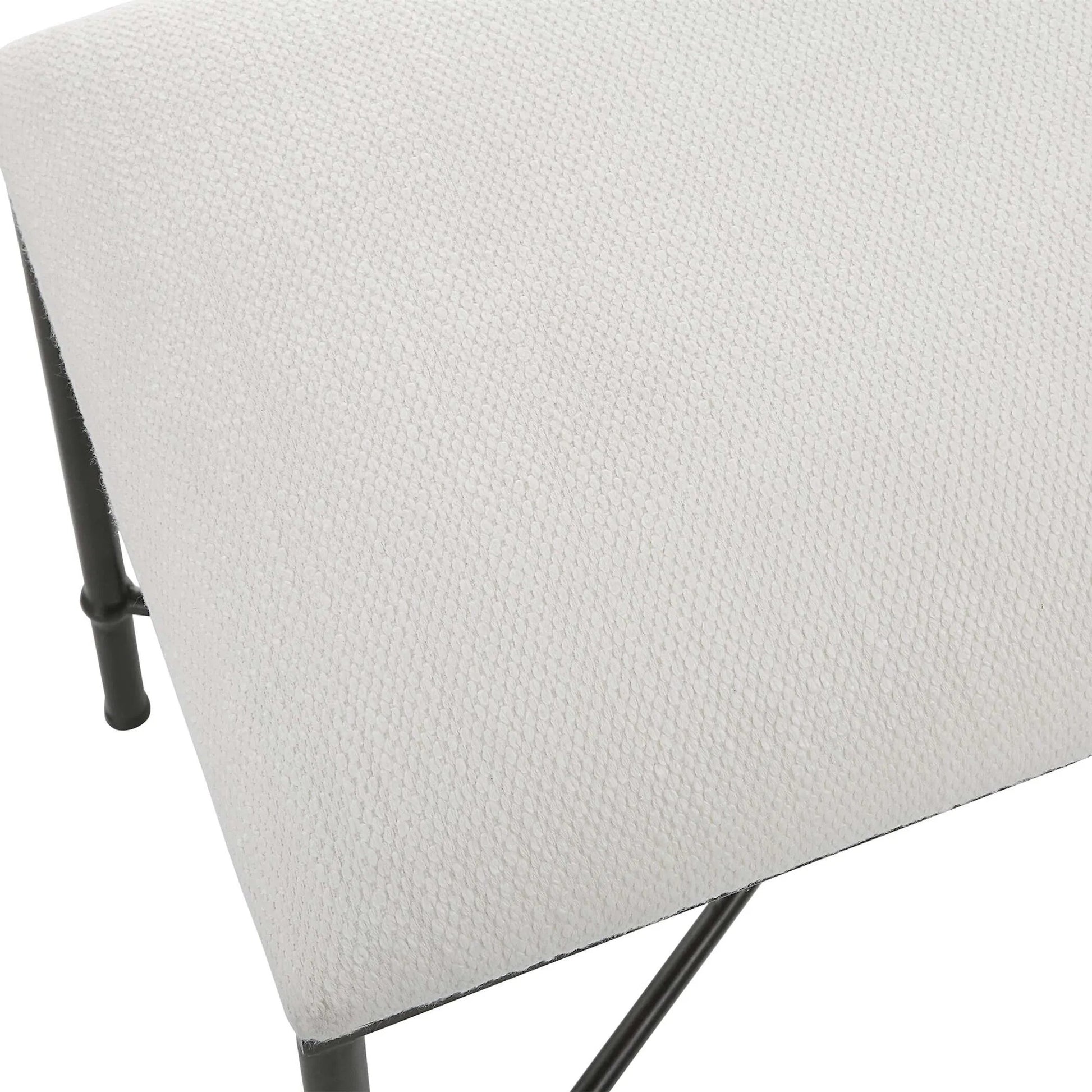 Avenham Small Bench by Uttermost. Made from foam, fabric, mdf, iron in a modern style.