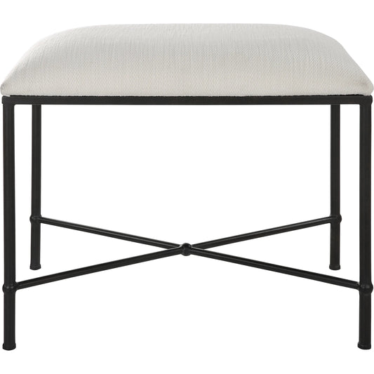 001 SI-1923667 | Primary Silo | Avenham Small Bench by Uttermost. Made from foam, fabric, mdf, iron in a modern style.