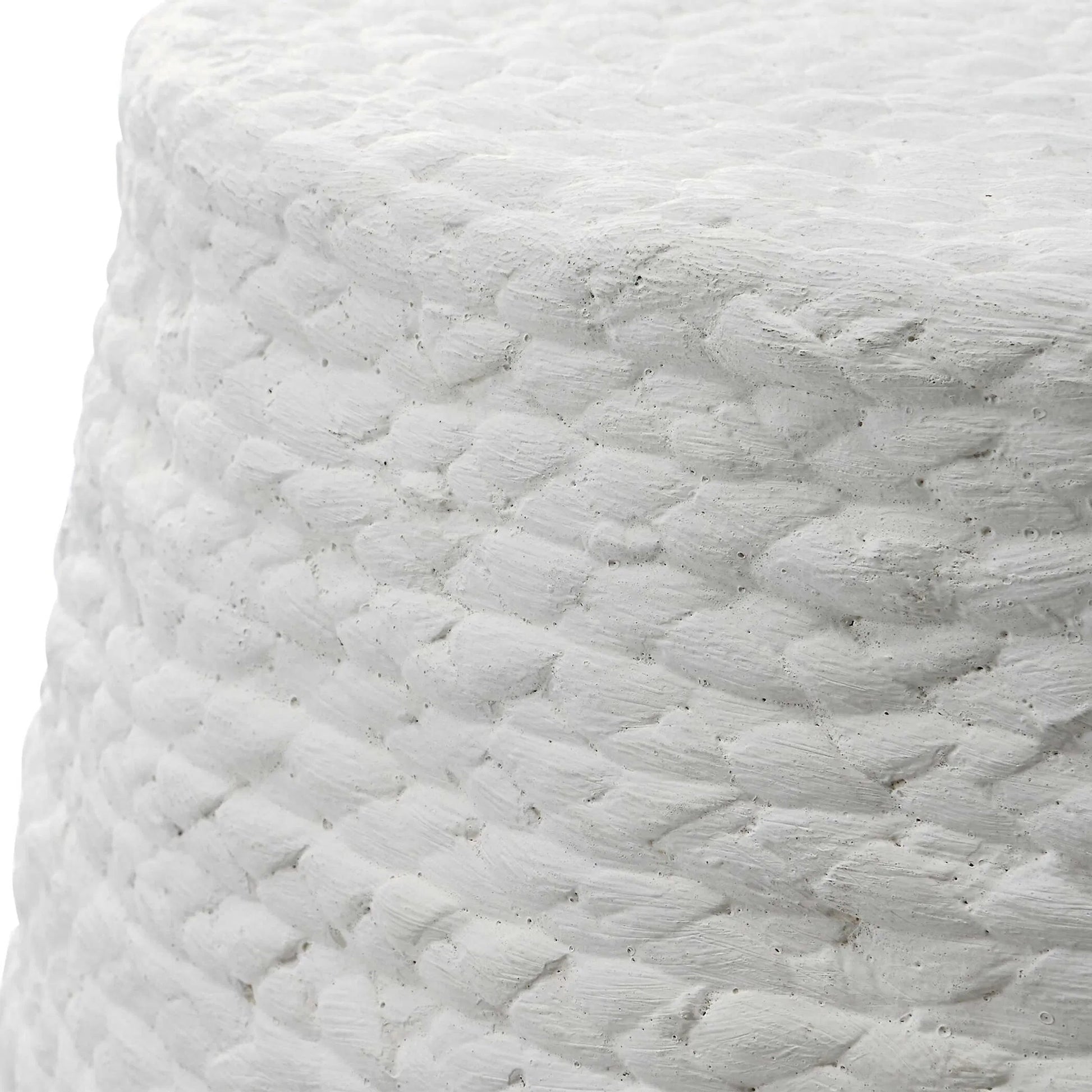 Resort Accent Stool by Uttermost. Made from mdf, straw rope, fir in a coastal style.