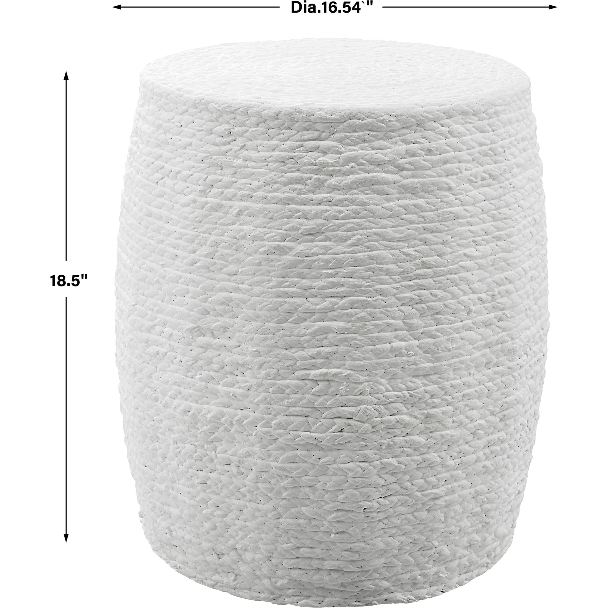 Resort Accent Stool by Uttermost. Made from mdf, straw rope, fir in a coastal style.