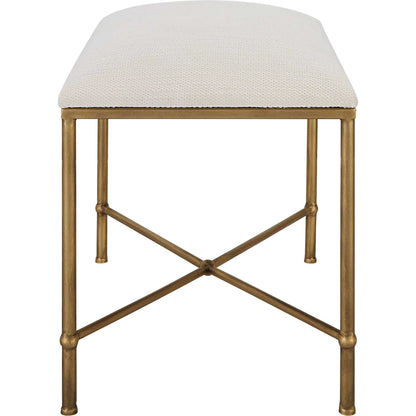 Avenham Small Bench by Uttermost. Made from foam, fabric, mdf, iron in a modern style.