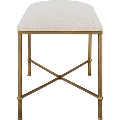 Avenham Small Bench by Uttermost. Made from foam, fabric, mdf, iron in a modern style.