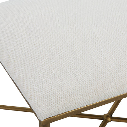 Avenham Small Bench by Uttermost. Made from foam, fabric, mdf, iron in a modern style.