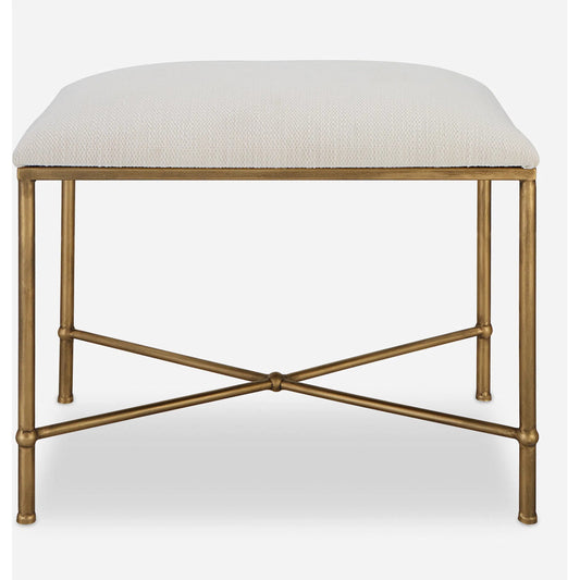 Avenham Small Bench by Uttermost. Made from foam, fabric, mdf, iron in a modern style.