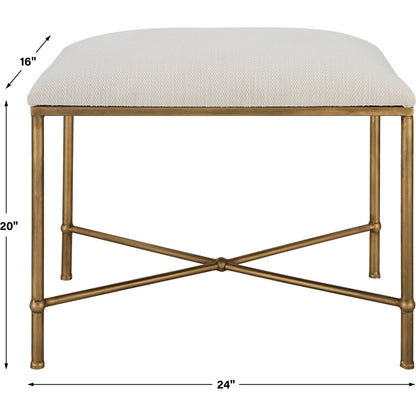 Avenham Small Bench by Uttermost. Made from foam, fabric, mdf, iron in a modern style.
