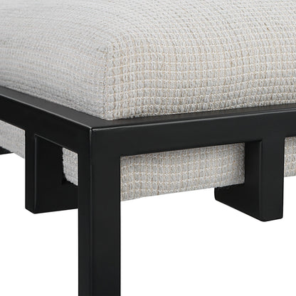 Paradox Counter Stool by Uttermost in matte black. Made from iron, mdf, foam, polyester in a modern style.