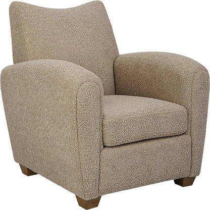 Teddy Accent Chair by Uttermost in walnut. Made from rubber wood, plywood, fabric, foam in a modern style.