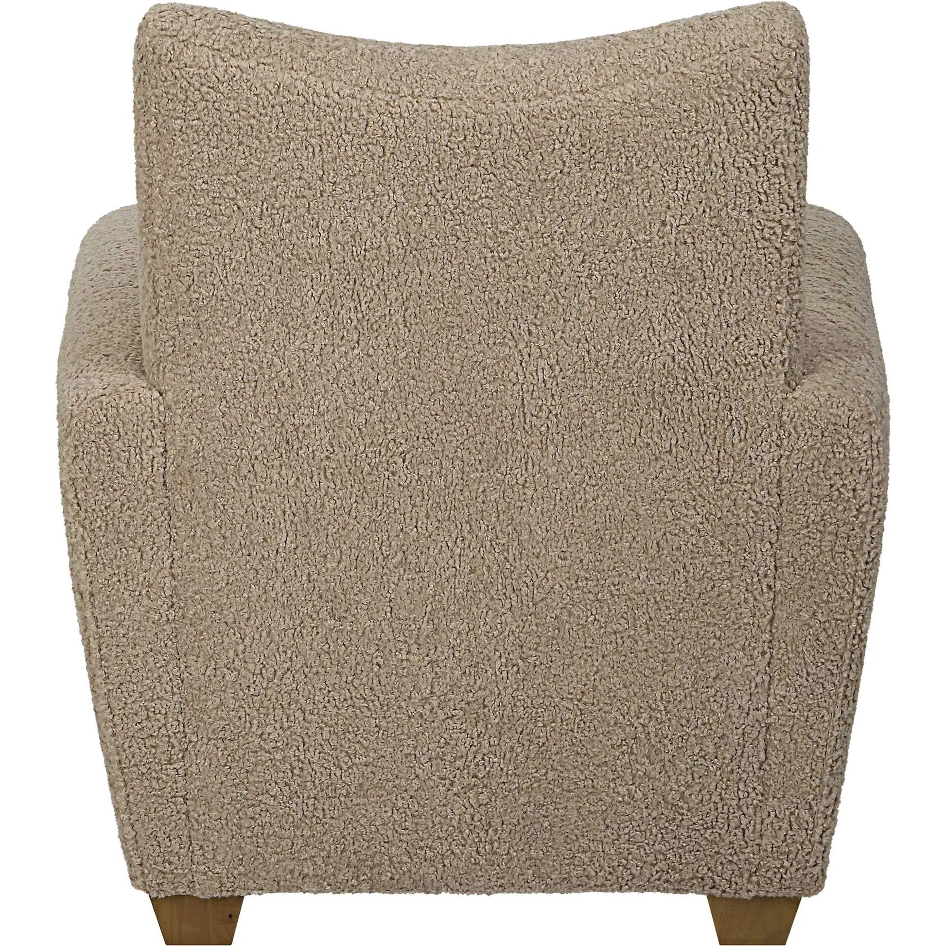 Teddy Accent Chair by Uttermost in walnut. Made from rubber wood, plywood, fabric, foam in a modern style.