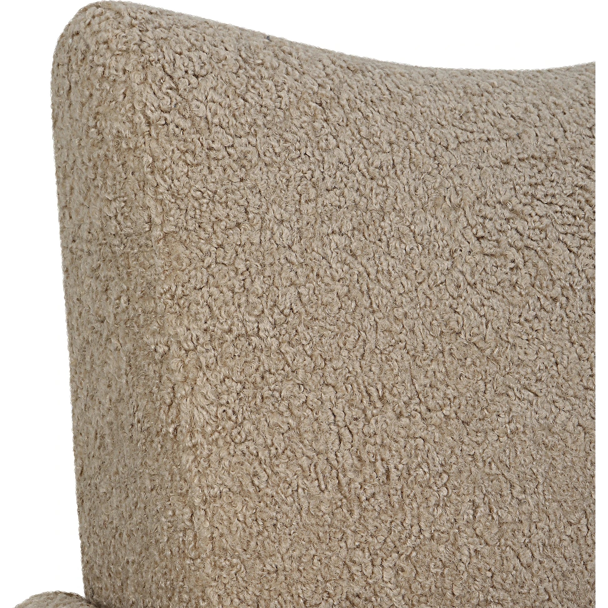 Teddy Accent Chair by Uttermost in walnut. Made from rubber wood, plywood, fabric, foam in a modern style.