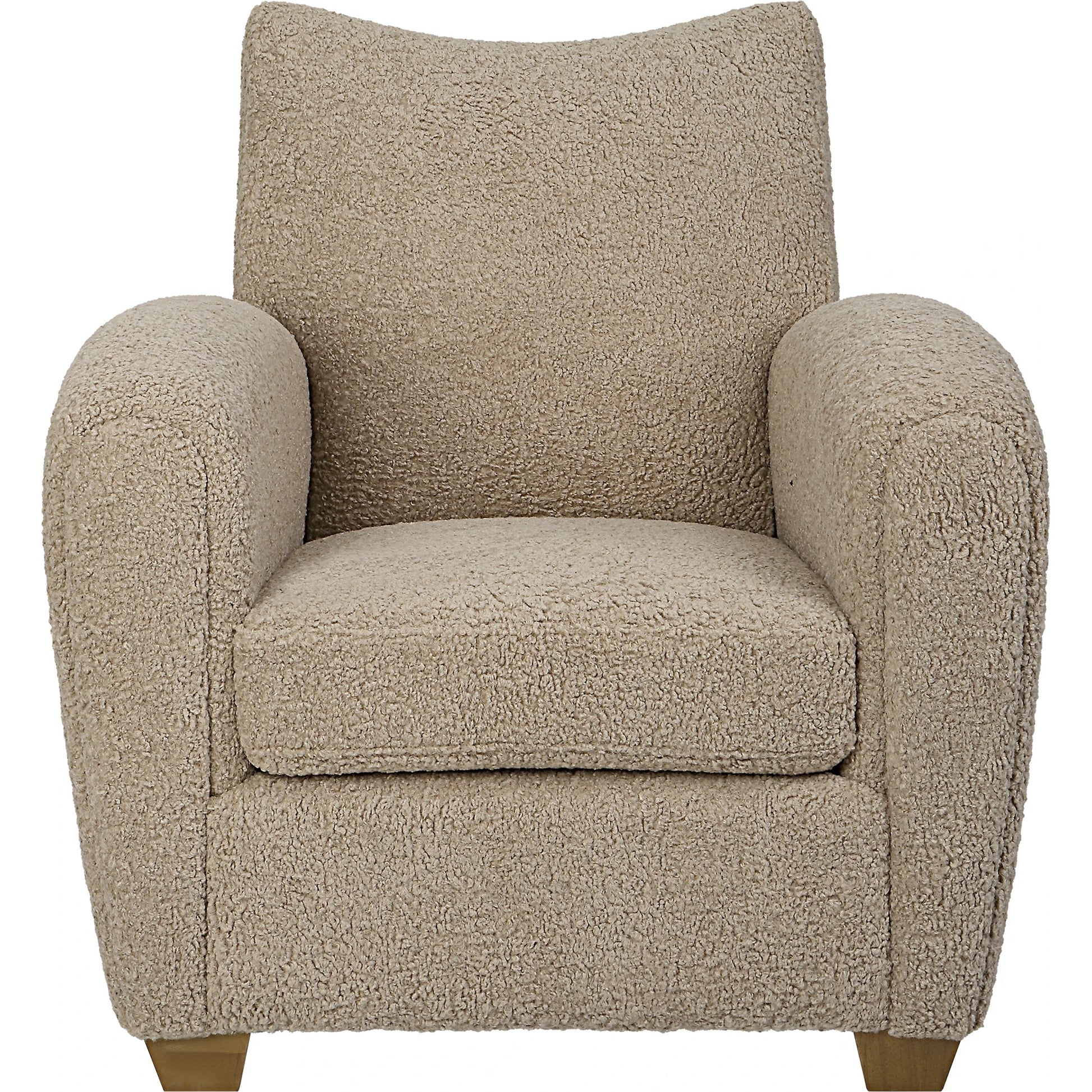 Teddy Accent Chair by Uttermost in walnut. Made from rubber wood, plywood, fabric, foam in a modern style.