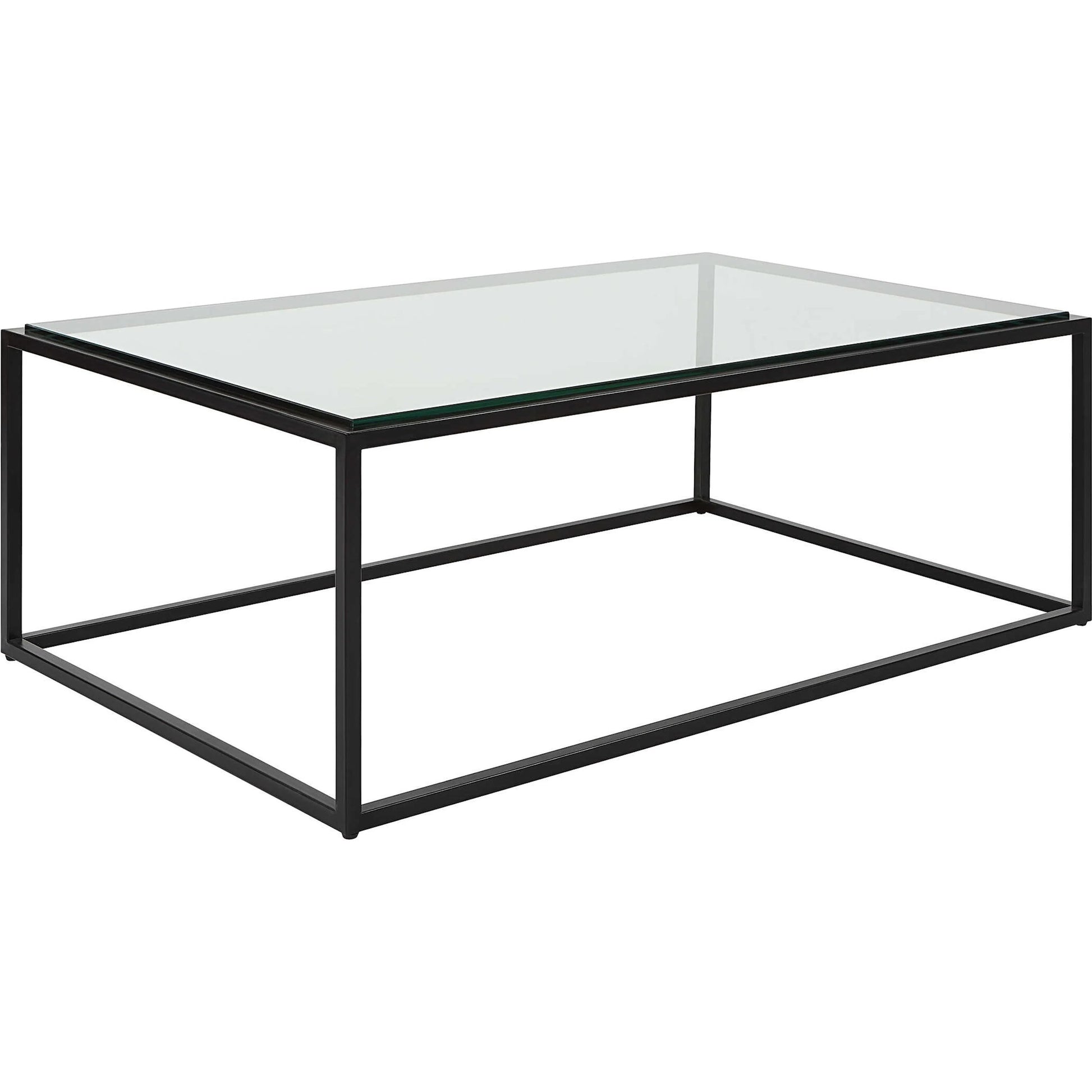 Bravura Coffee Table by Uttermost. Made from iron, tempered glass in a modern style.