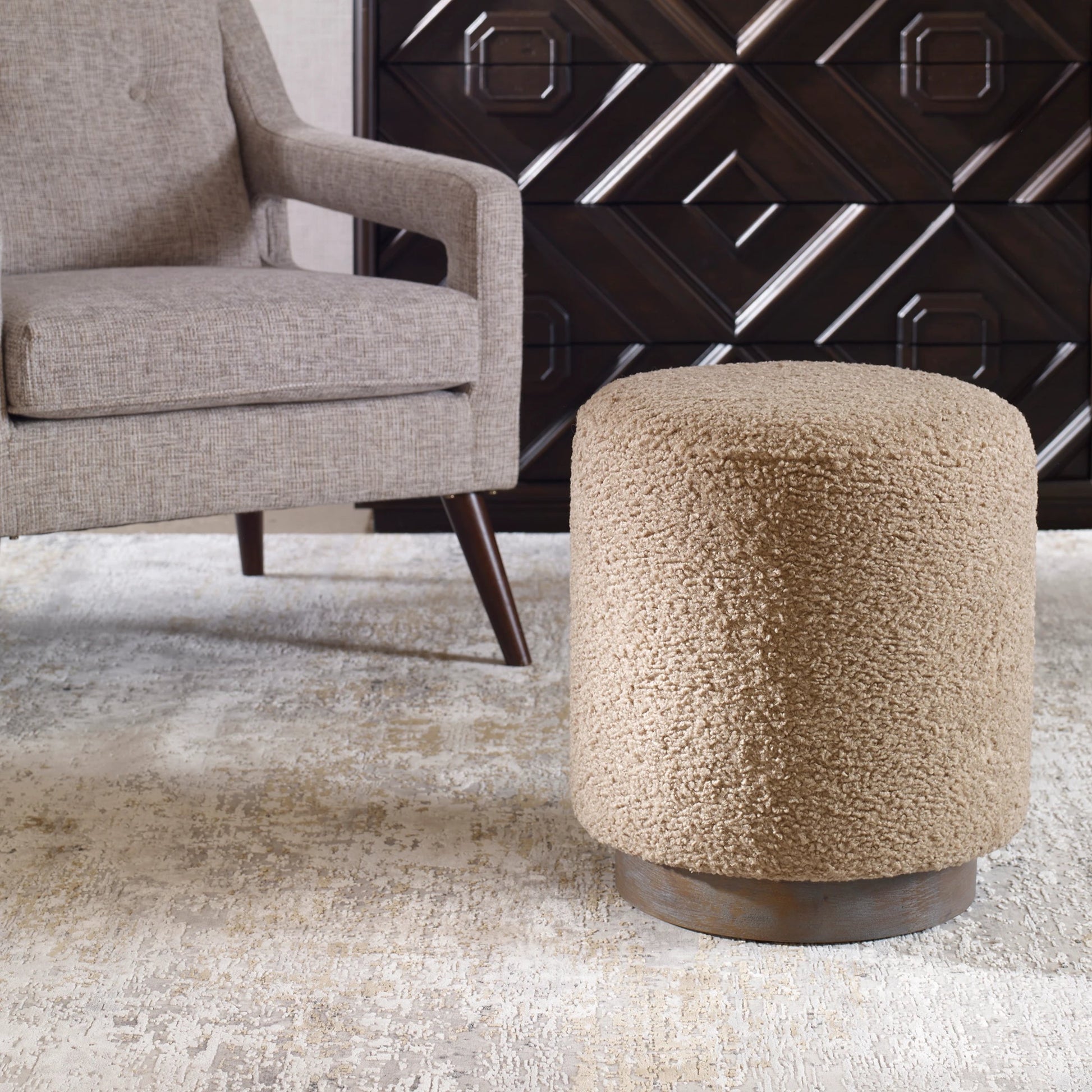 Avila Ottoman by Uttermost. Made from unique in a transitional style.