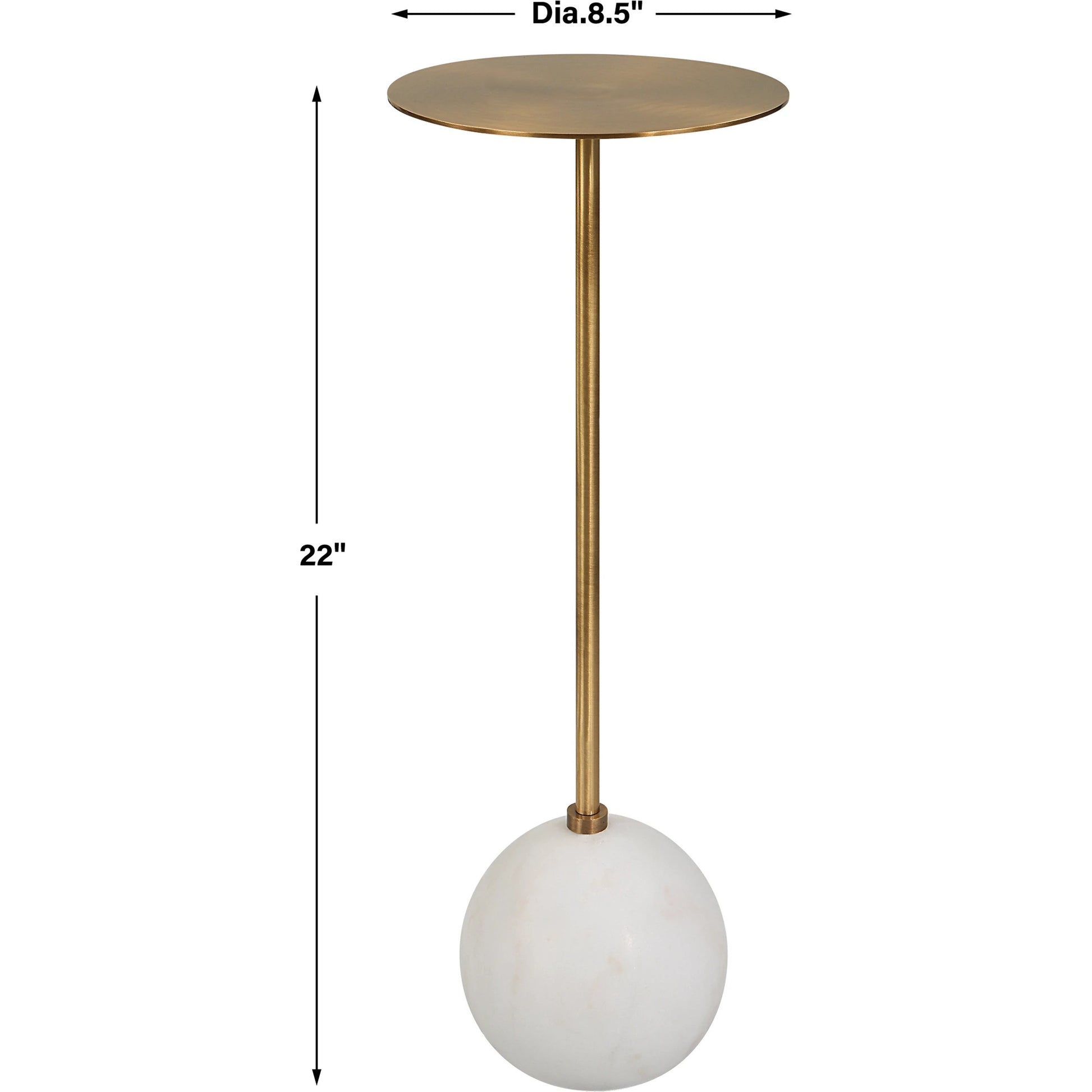 Gimlet Drink Table by Uttermost. Made from metal, marble, solid brass in a modern style.