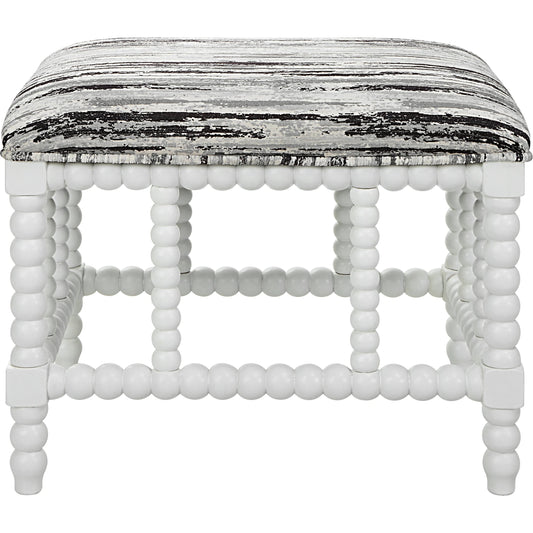 Seminoe Bench by Uttermost in gray, black. Made from rubber wood, plywood, fabric, foam in a modern style.