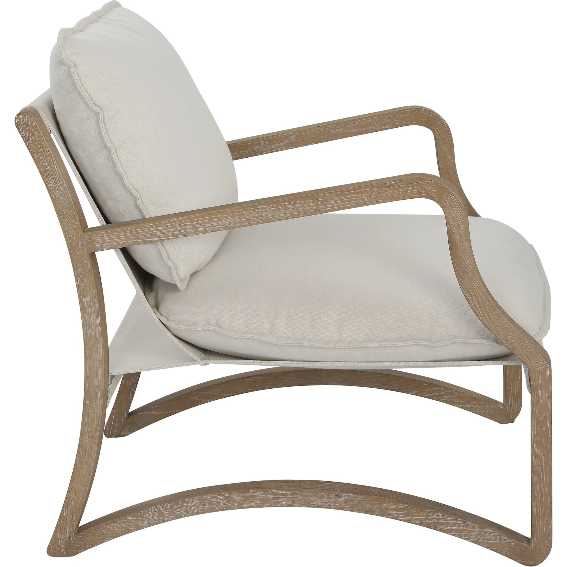 Melora Accent Chair by Uttermost in ceruse oak. Made from oak solid wood, fabric, metal, foam in a modern style.