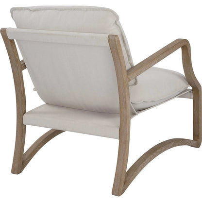 Melora Accent Chair by Uttermost in ceruse oak. Made from oak solid wood, fabric, metal, foam in a modern style.