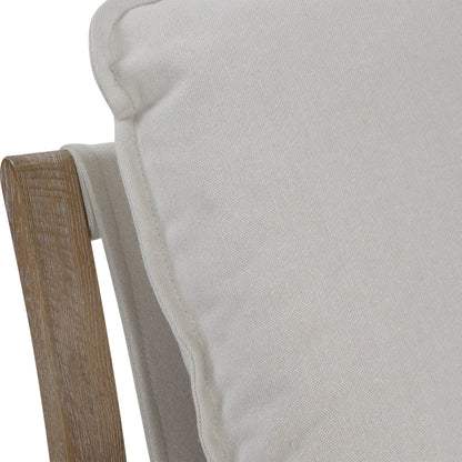 Melora Accent Chair by Uttermost in ceruse oak. Made from oak solid wood, fabric, metal, foam in a modern style.