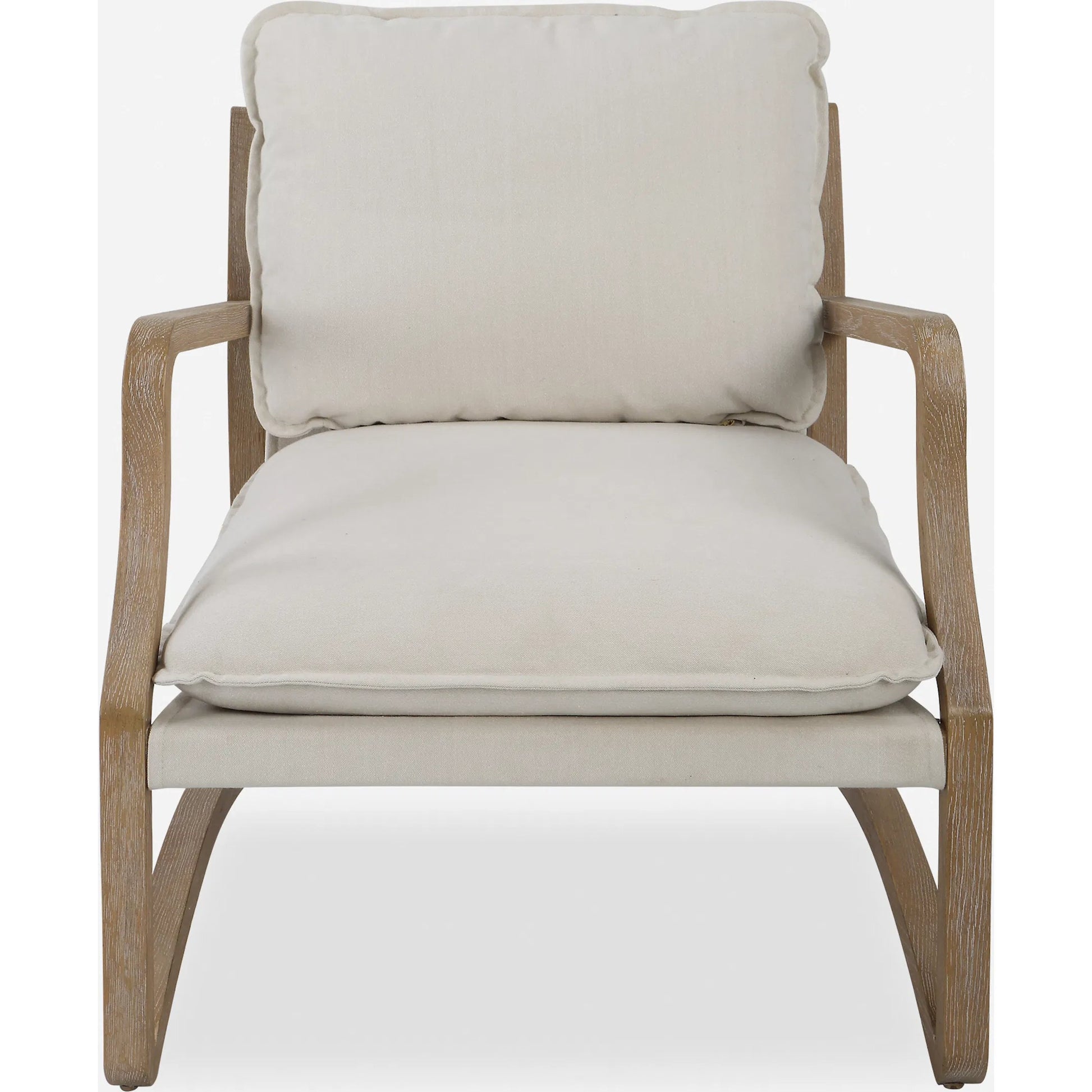 Melora Accent Chair by Uttermost in ceruse oak. Made from oak solid wood, fabric, metal, foam in a modern style.