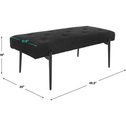 Olivier Bench by Uttermost. Made from stainless steel, fabric, plywood, foam in a modern style.